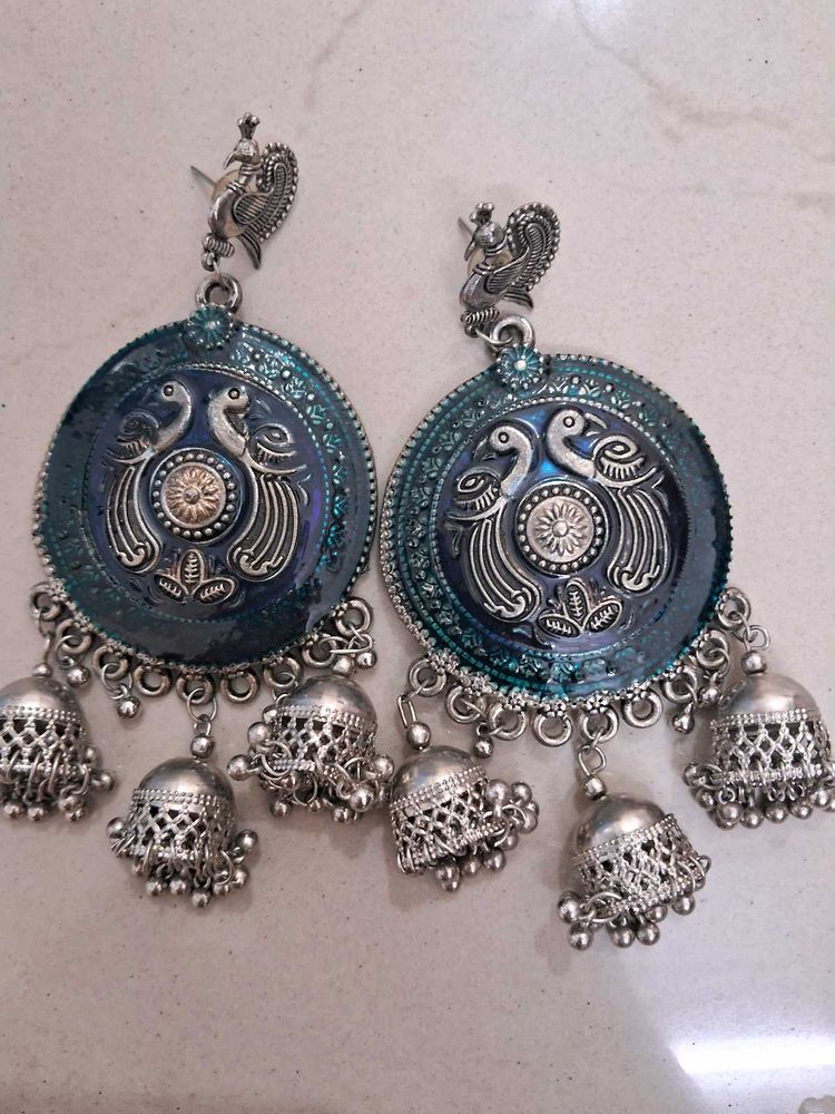 Peacock Jhumka Earrings