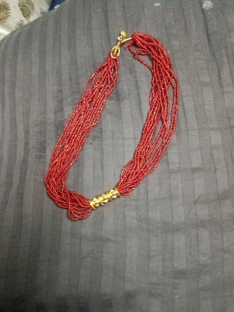 Red Beaded Necklace