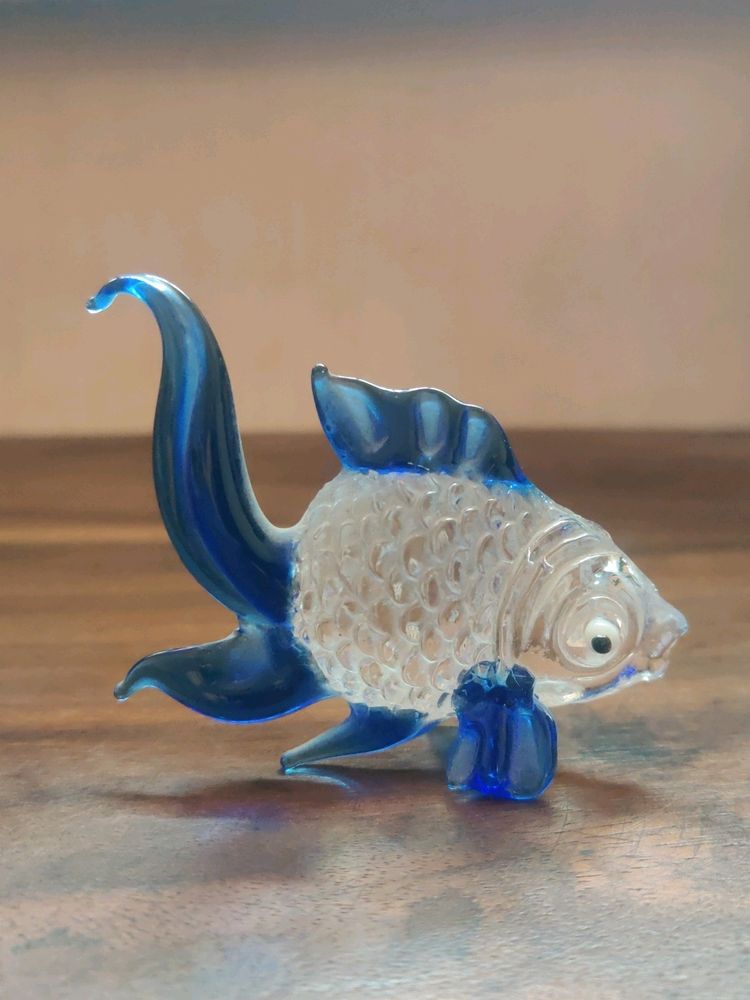Sculpted Glass Fish Table Home/Office Decor