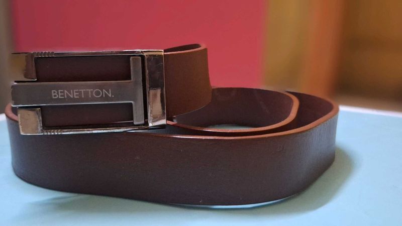 Benetton Leather Belt Brown