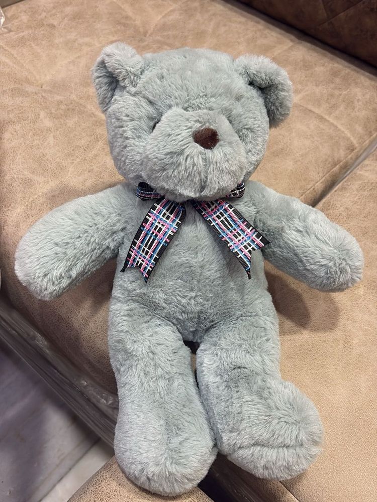 Cute Grey Teddy Bear Plush Toy