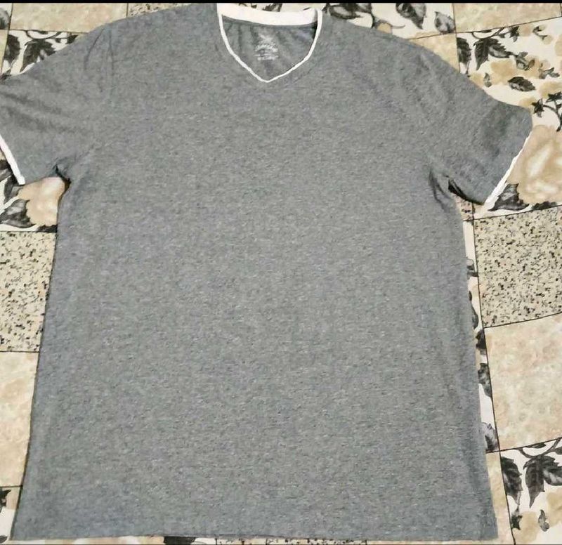 Men's Grey V-Neck T-Shirt