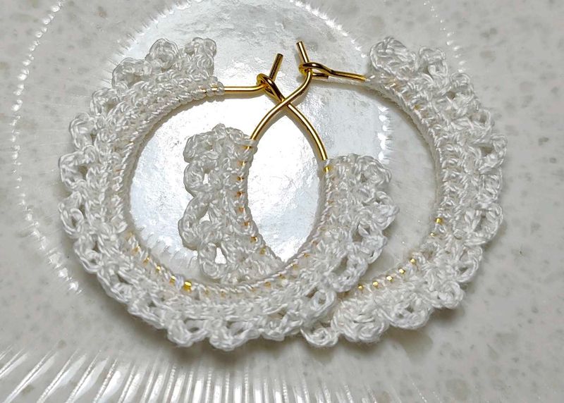 Boho Crochet Hoop Earrings
