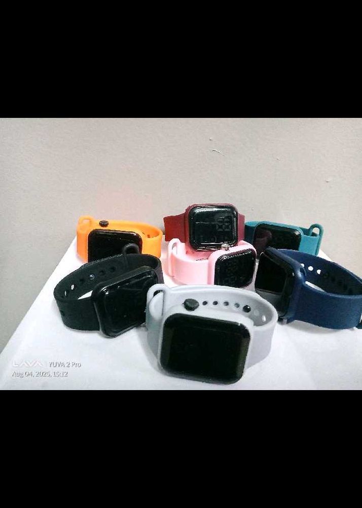 Digital Maroon Smart Watch 2 Combo
