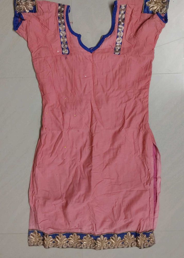 Pink Embroidered Kurta