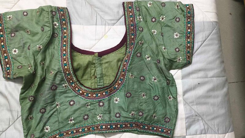 Embroidered Sage Green Blouse