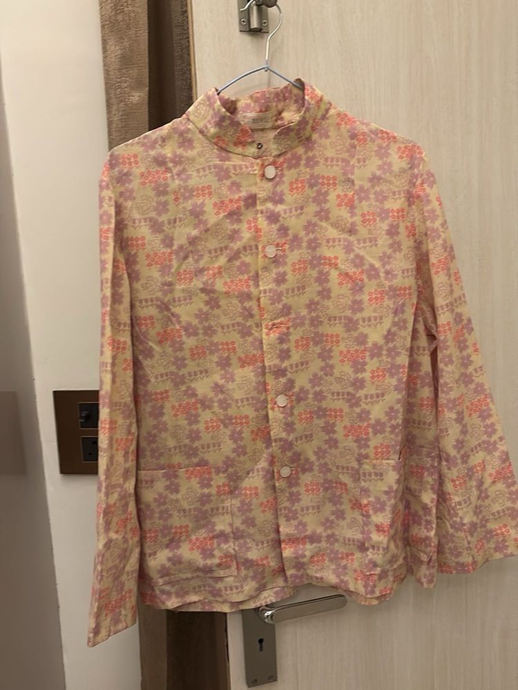 chineese style Floral Print shirt or outer