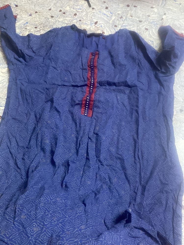 Blue N Red Kurti
