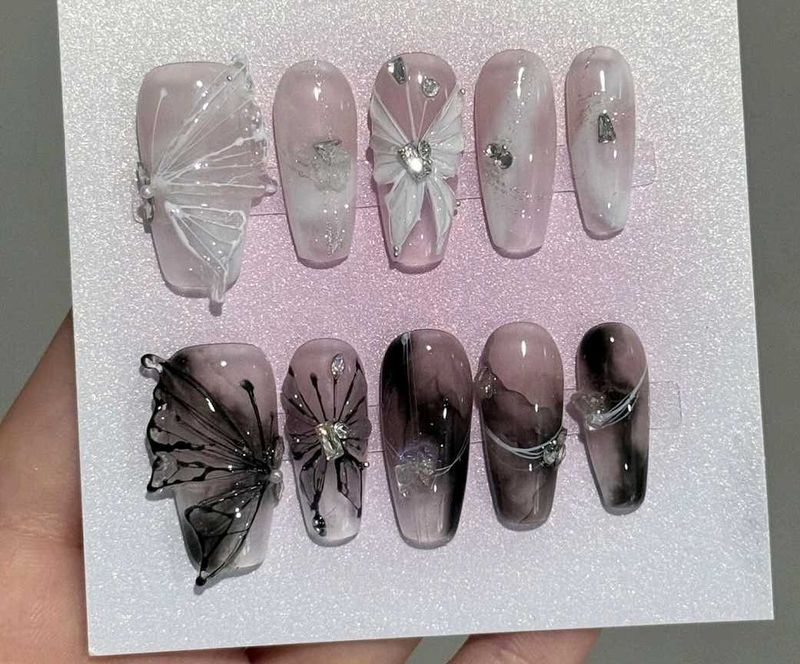 Butterfly Press-On Nail Set