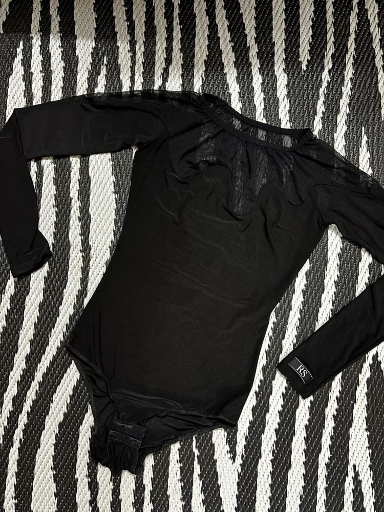 Chic Black Mesh Bodysuit