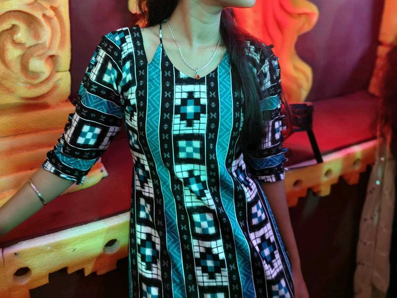 Stylish Geometric Print handmade Kurti