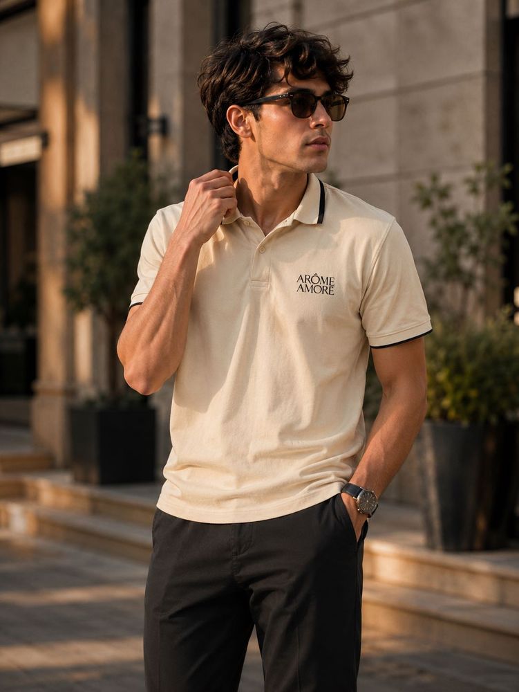 H&amp;M "AROME AMORE" Polo Shirt - Size