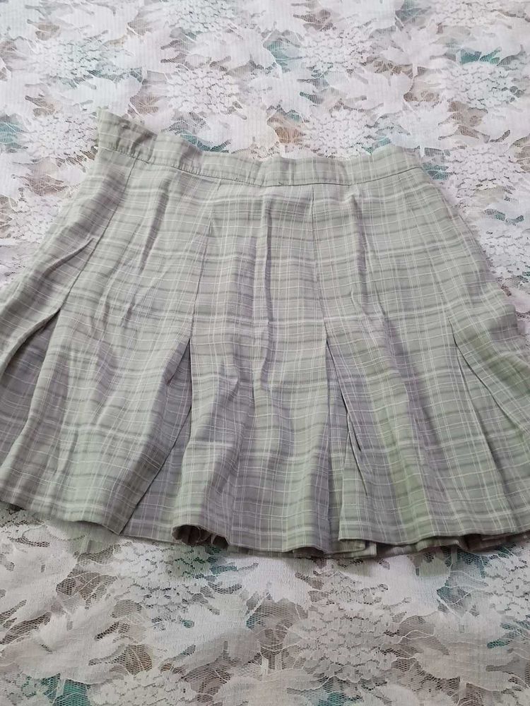 Cute Plaid Pleated Mini Skirt