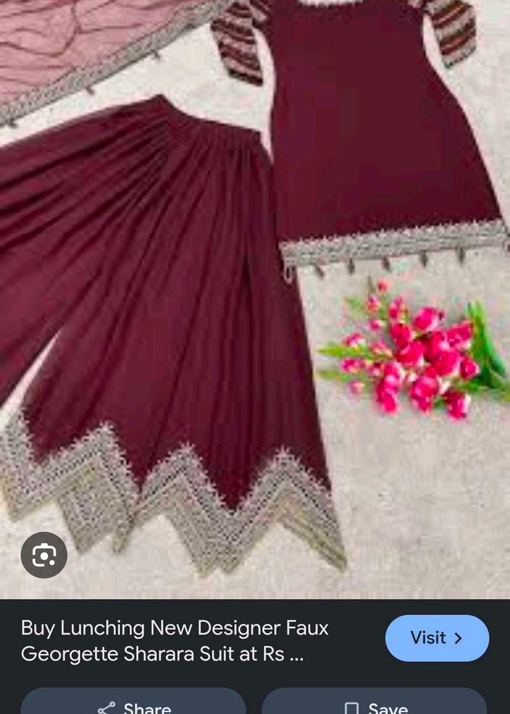 Maroon Kurta Set with Embellished Sleeves