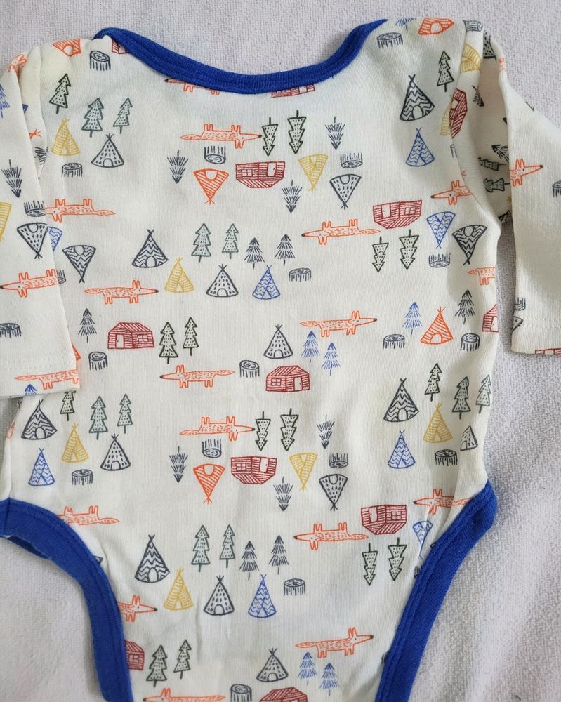 ⭕️😍Brand New Cute Print Blue &amp;White Unisex Romper