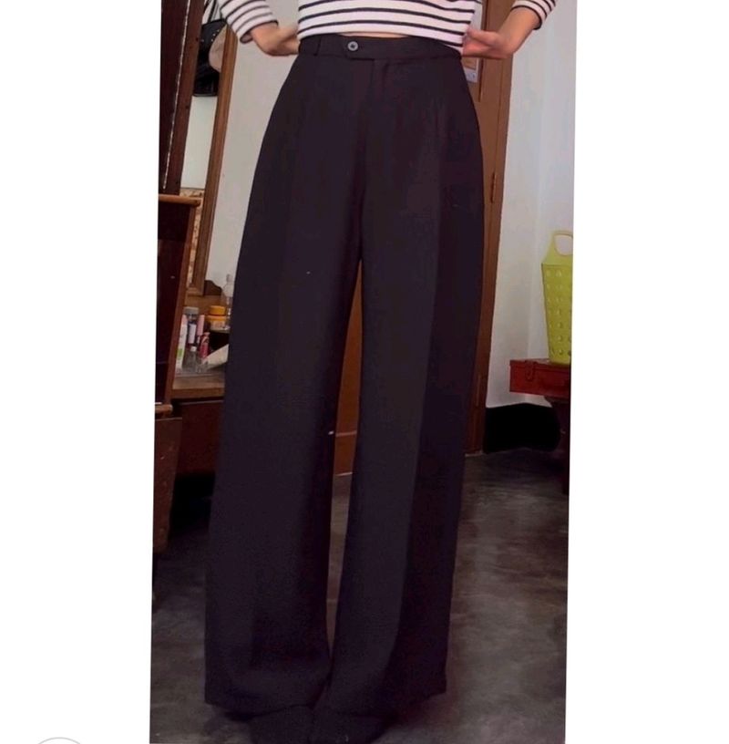 Baggy Korean Pants Unisex Black Trousers