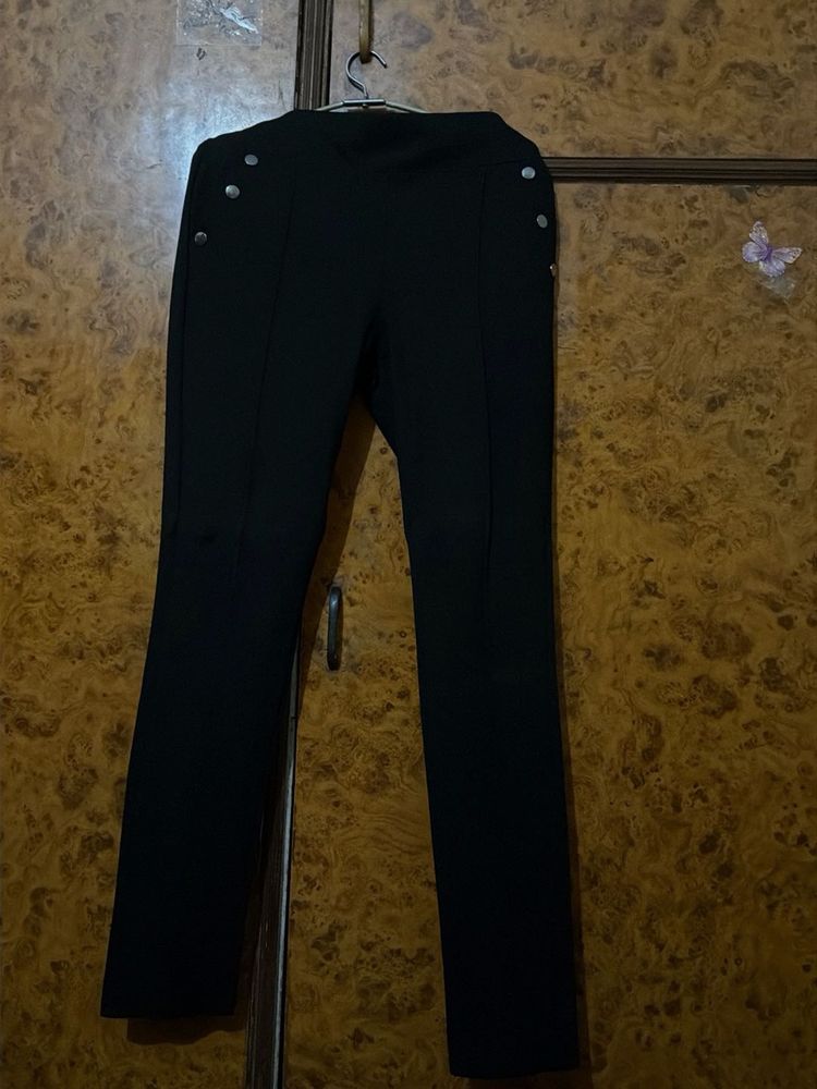 Black straight fit pants