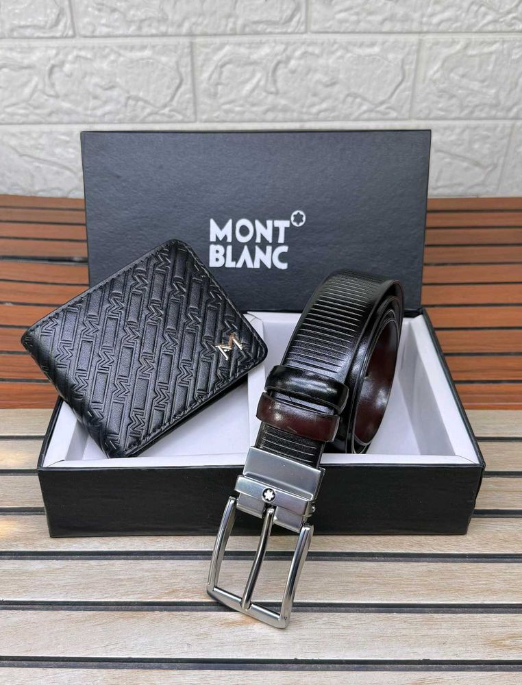 Mont Blanc Belt and Wallet Set