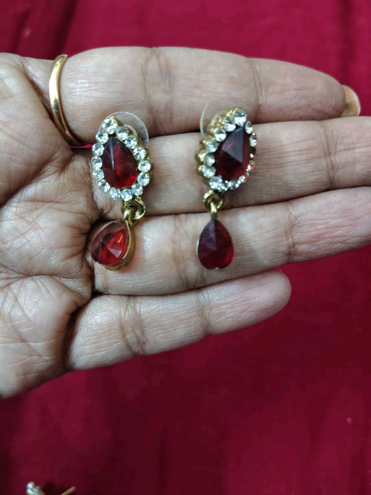 Elegant Red Stone Earrings