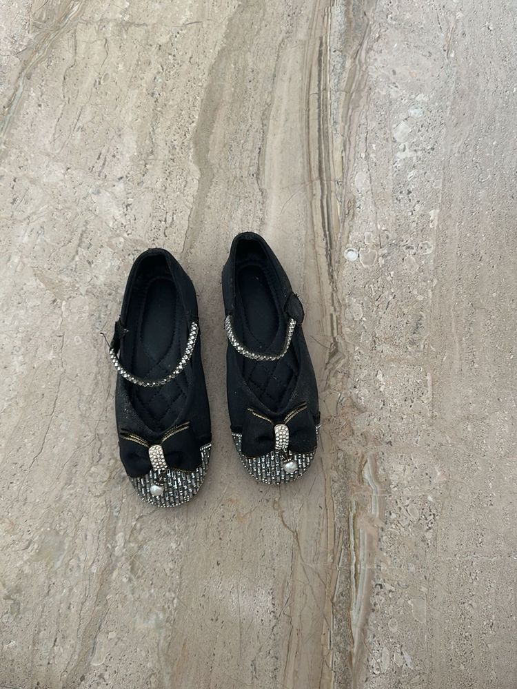 Sparkly Bow Ballerina Flats