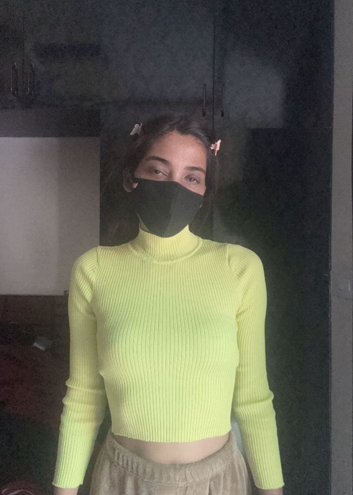 Neon Green Ribbed Top