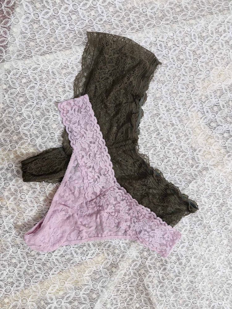 Lace Thong Panties (Set of 2)