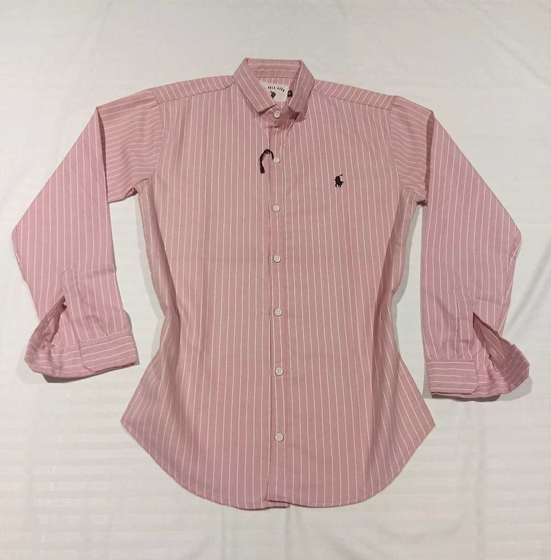 Pink Striped Button-Down Shirt