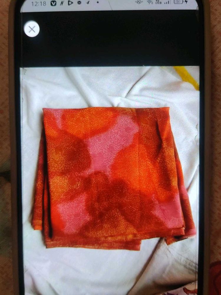 Vibrant Orange &amp; Pink Saree