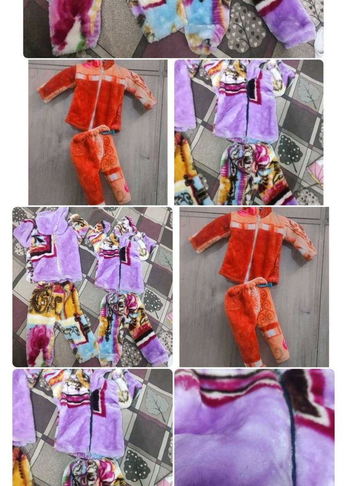 3 pair Cute Kids' Fuzzy Pajama Set
