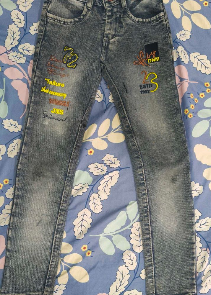 ✨ Stylish Washed Blue Denim Jeans for Boys 👖
