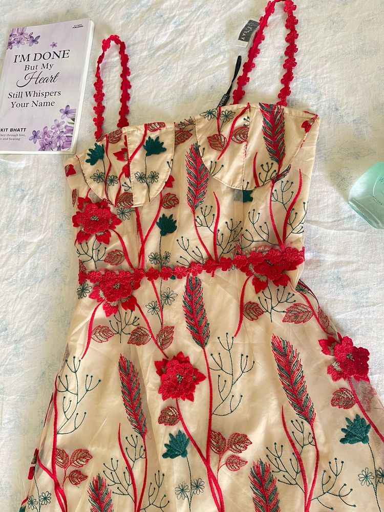 Embroidered Midi Dress
