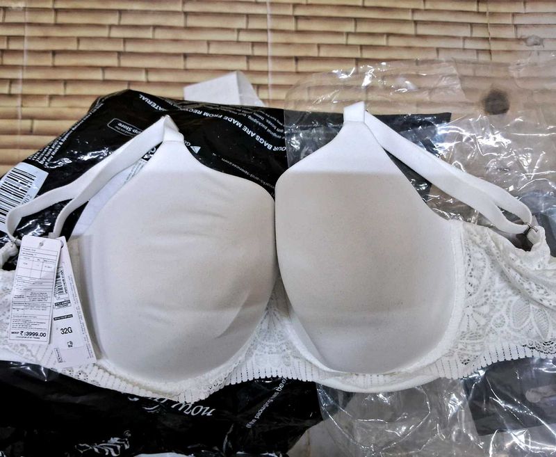 White Padded Lace Bra