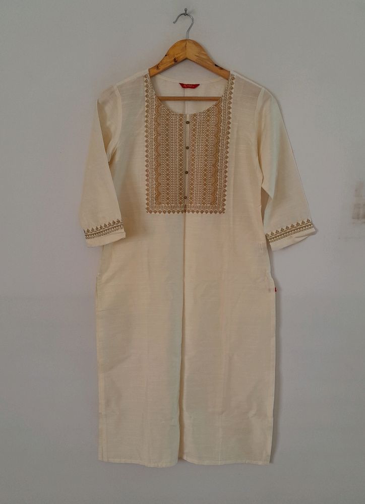 Cream Color  Printed Kurta (Women's)
