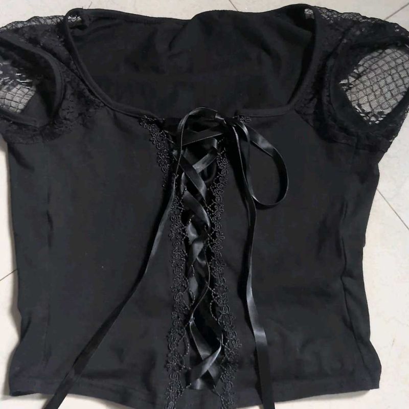 Gothic Lace Up Corset Top
