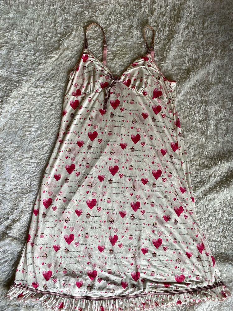 Heart &amp; Cupcake Print Nightgown
