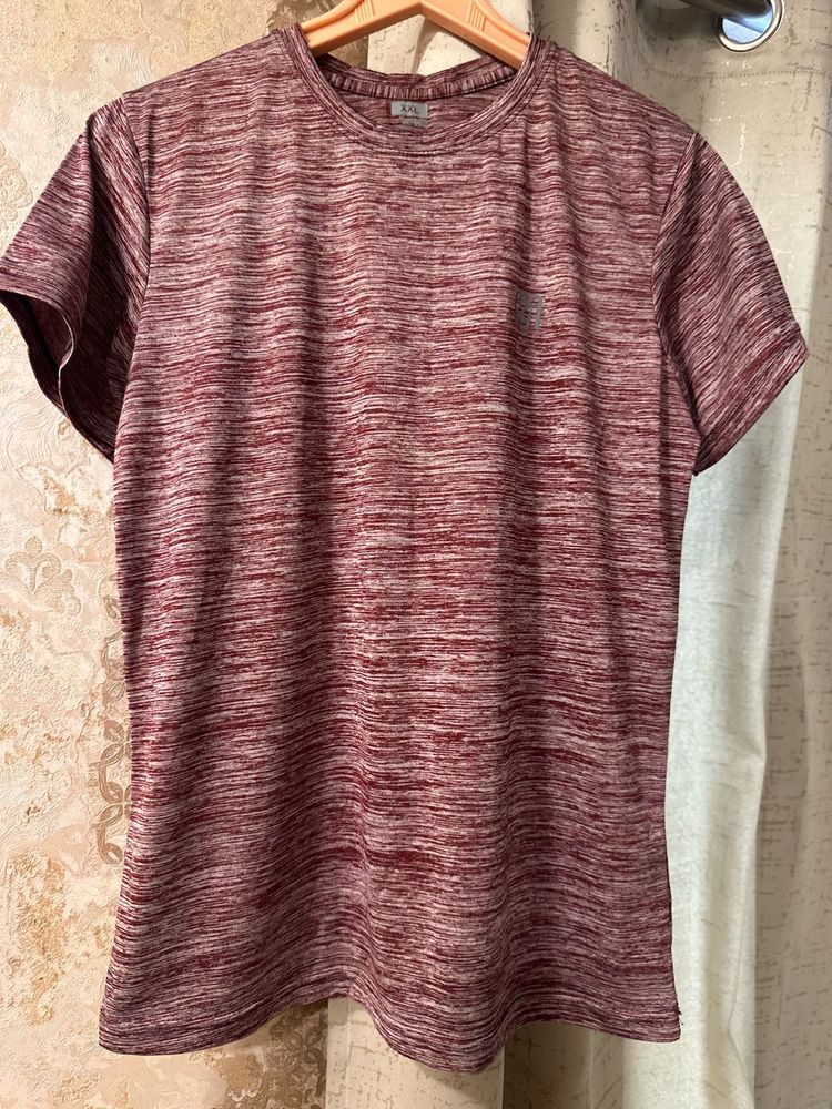 🛍️🛍️🛍️Maroon Patterned Workout T-Shirt,Bust-36