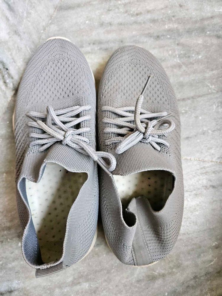 Gray Knit Sneakers