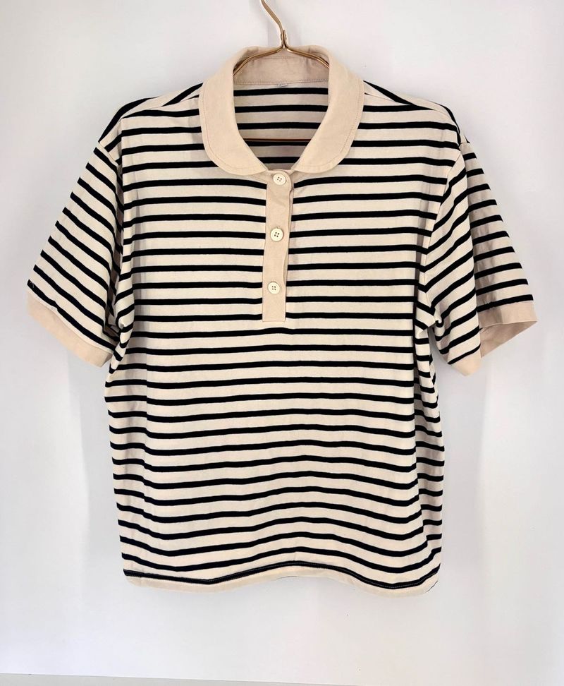 Striped Polo Shirt Korean style