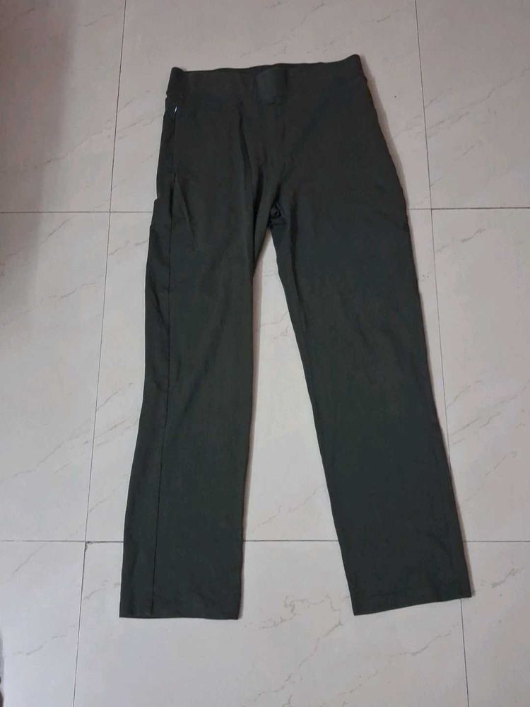 Dark Green Casual Pants