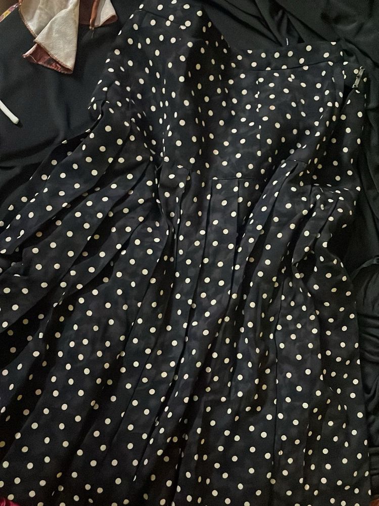 Classic Polka Dot pleated  skirt