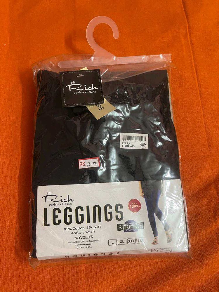 Rich Black Leggings -XXL