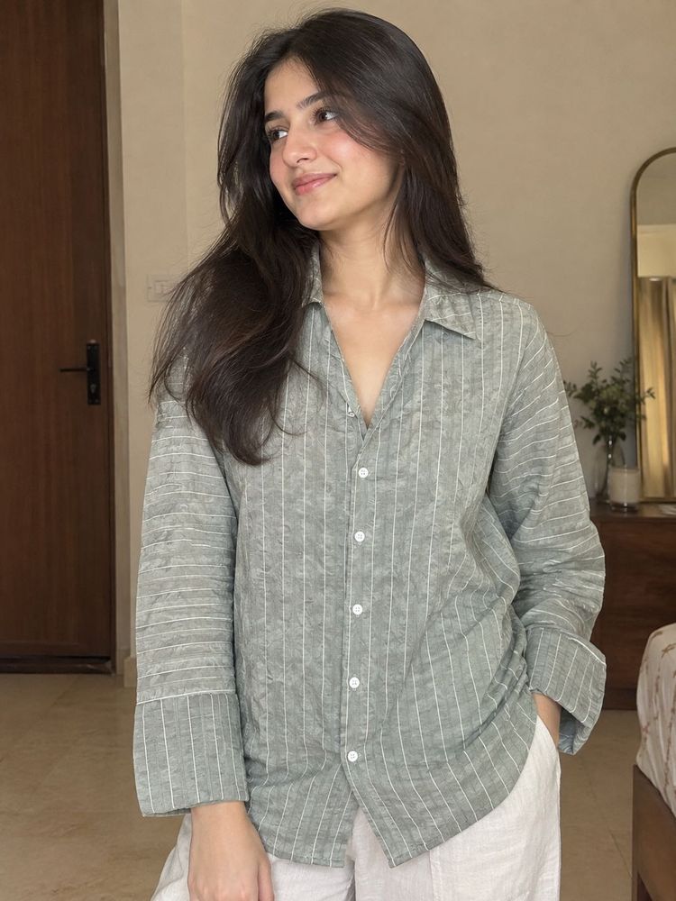 Elegant Striped Button-Up Top