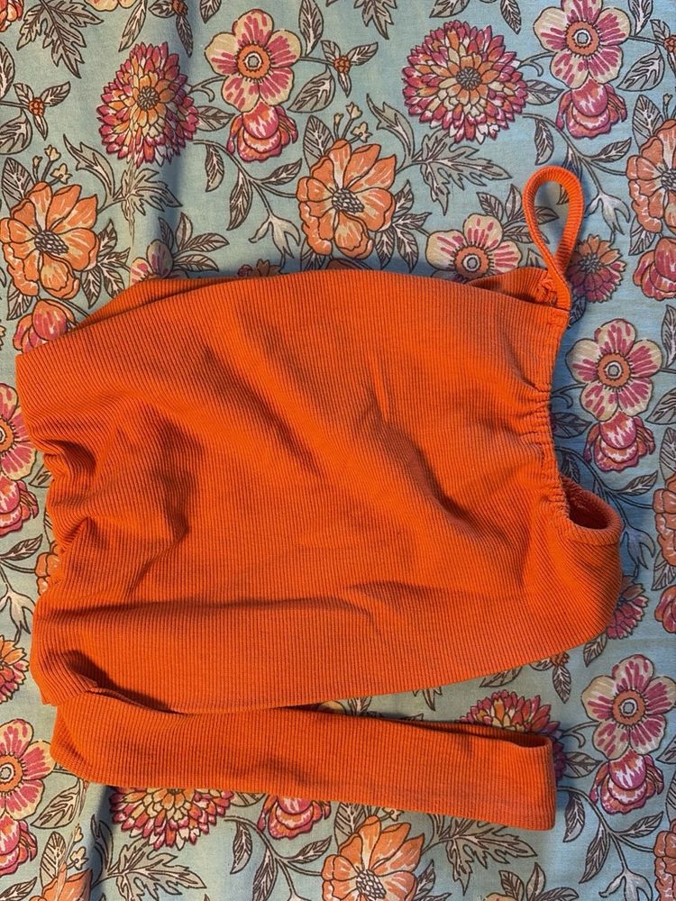 Orange One-Shoulder Top