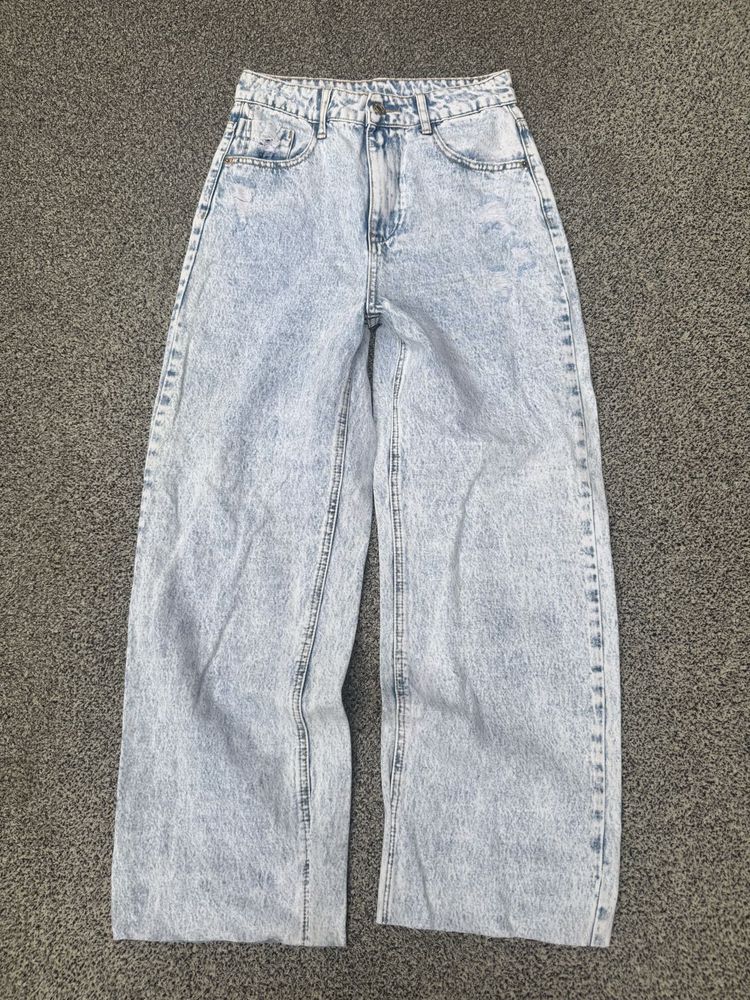 Women's Acid Wash Wide Leg Jeans