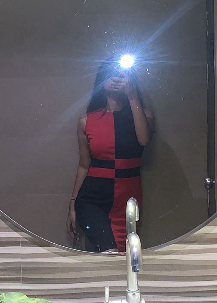 Red &amp; Black Bodycon Dress