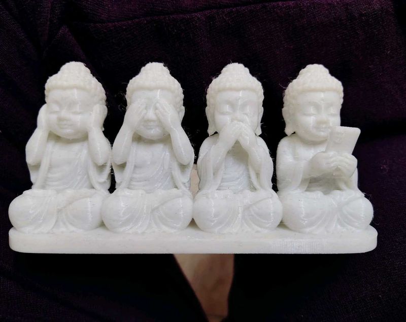 Four Wise Buddha Statues Set
