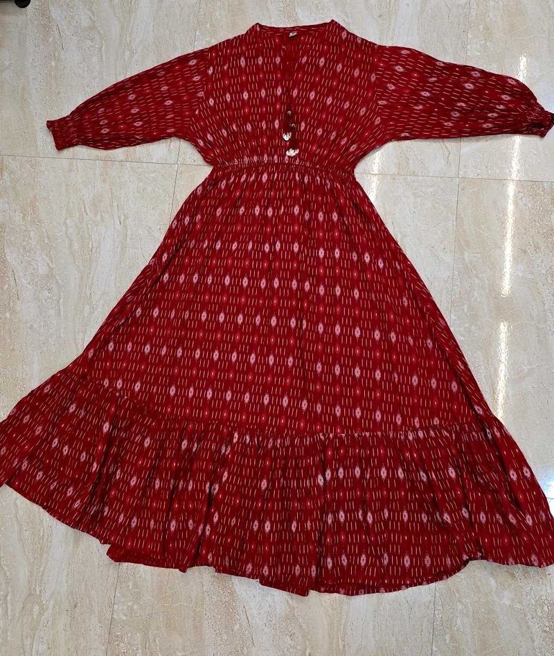 Red Printed Maxi Dress