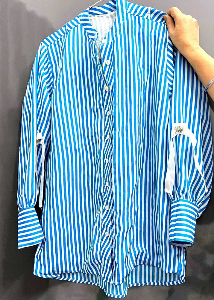 Striped Blue &amp; White Shirt