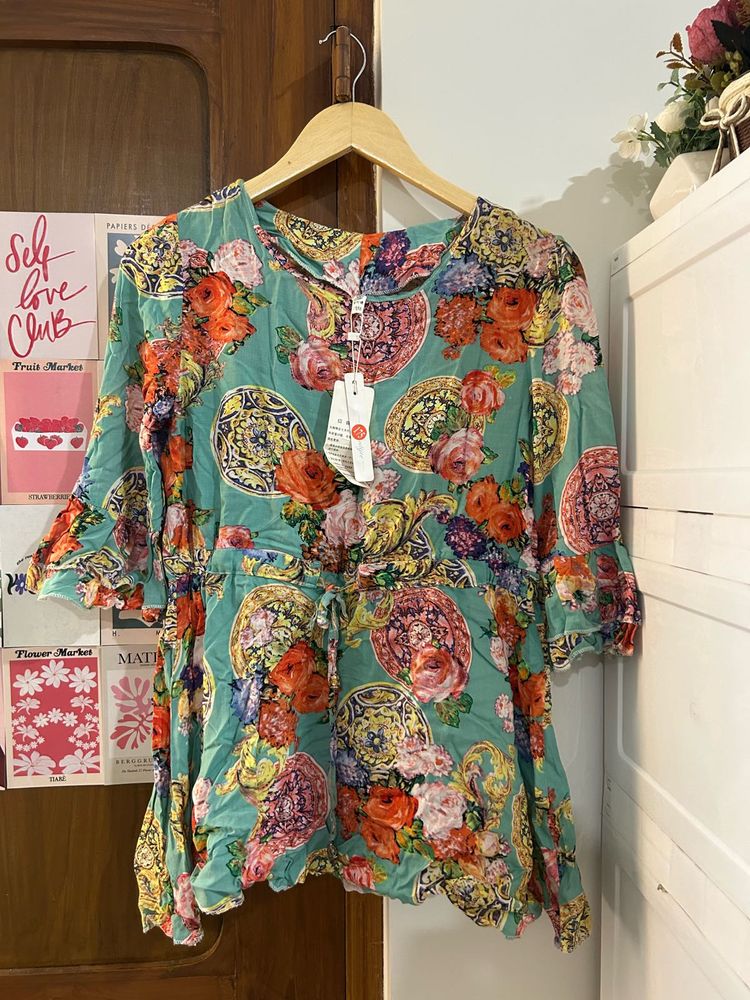 Bohemian Floral Print Top