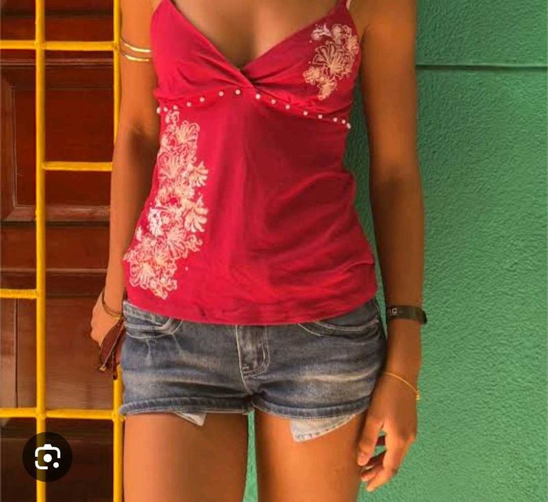 Embellished Pink Cami Top
